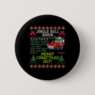 Badge Rond 5 Cm Jingle Joe Biden Xmas Carol Trump Noël laid S