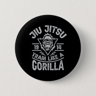 Badge Rond 5 Cm Jiu Jitsu S'entraîner Comme Un Gorille Drôle Arts
