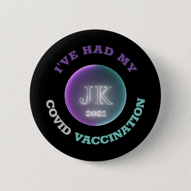 Badge Rond 5 Cm JK 2021 Vaccination contre le virus de l'insigne (Devant)