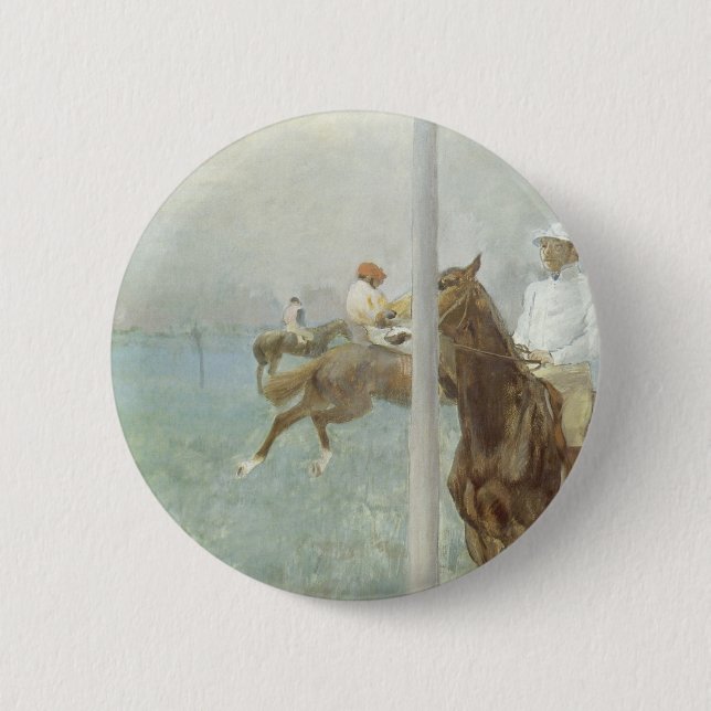 Badge Rond 5 Cm Jockeys avant la course par Edgar Degas (Devant)