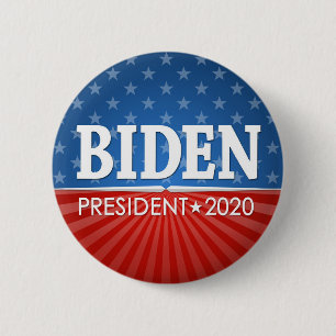 Badge Rond 5 Cm Joe Biden 2020 - étoiles royales et rayon de rayur