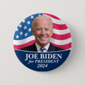 Badge Rond 5 Cm Joe Biden 2024 pour le président Photo (Devant)