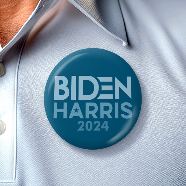 Badge Rond 5 Cm Joe Biden Kamala Harris 2024 bleu blanc (Biden Harris 2024 Button - Great Campaign and Rally button for the Next Election)