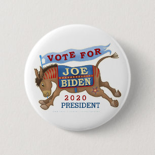Badge Rond 5 Cm Joe Biden pour le président 2020 Democrat Donkey v