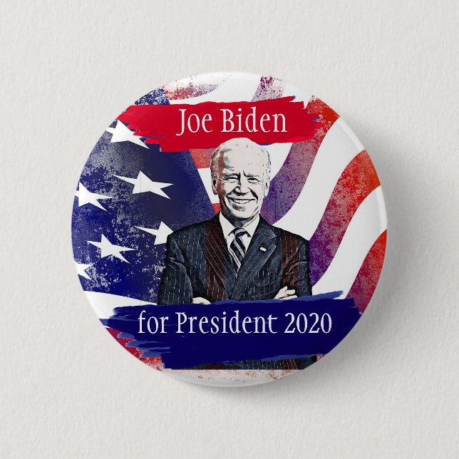 Badge Rond 5 Cm Joe Biden pour le scrutin présidentiel de 2020 aux (Devant)