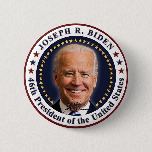 Badge Rond 5 Cm Joe Biden Président Jour de l'investiture Souvenir (Devant)