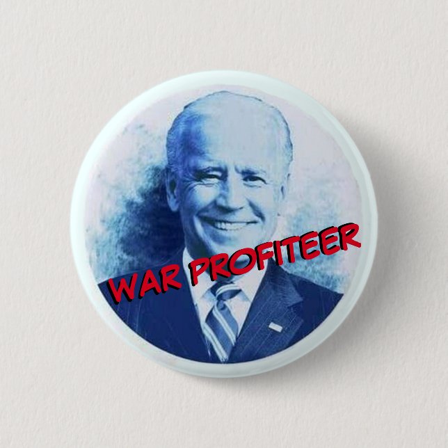 Badge Rond 5 Cm Joe Biden : Professeur de guerre (Devant)