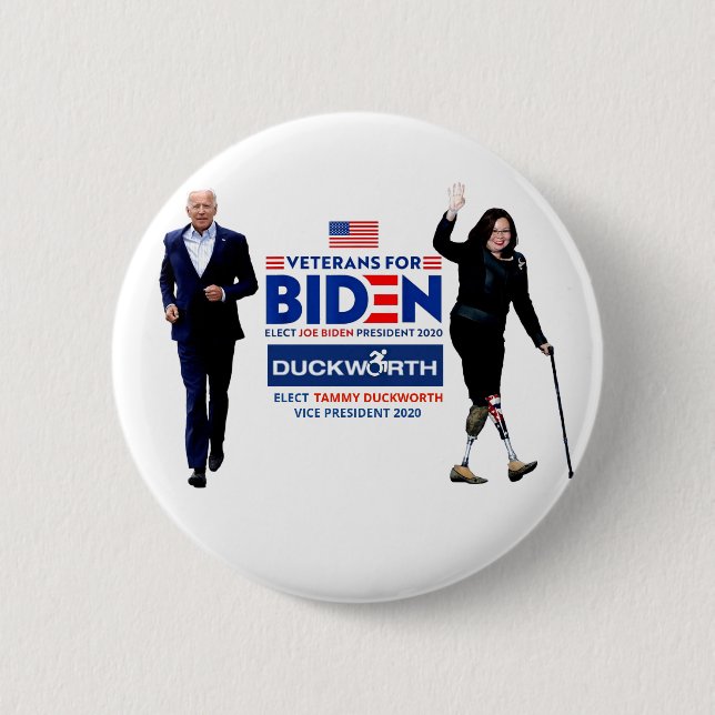 Badge Rond 5 Cm Joe Biden/ Tammy Duckworth 2020 (Devant)