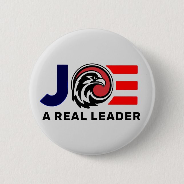 Badge Rond 5 Cm Joe Biden : Un vrai leader (Devant)