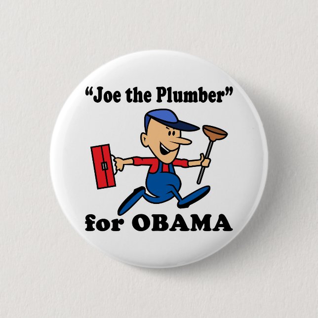 Badge Rond 5 Cm Joe le Plombier pour Obama (Devant)