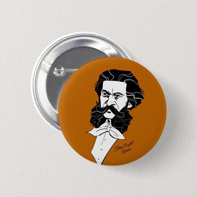 Badge Rond 5 Cm Johann Strauss Jr (Devant & derrière)