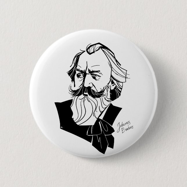Badge Rond 5 Cm Johannes Brahms (Devant)