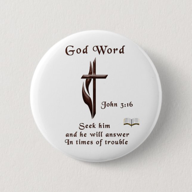 Badge Rond 5 Cm John 3:16 (Devant)