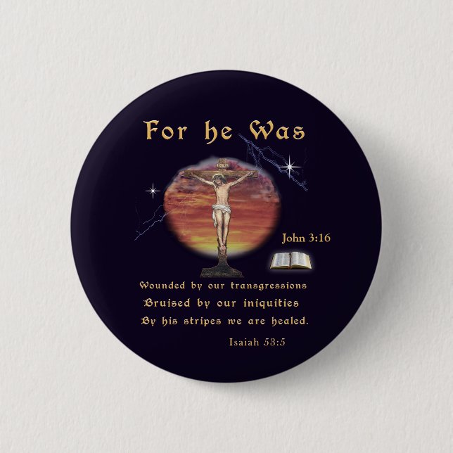 Badge Rond 5 Cm John 3:16 (Devant)