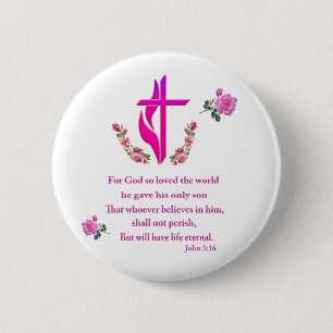 Badge Rond 5 Cm John 3:16