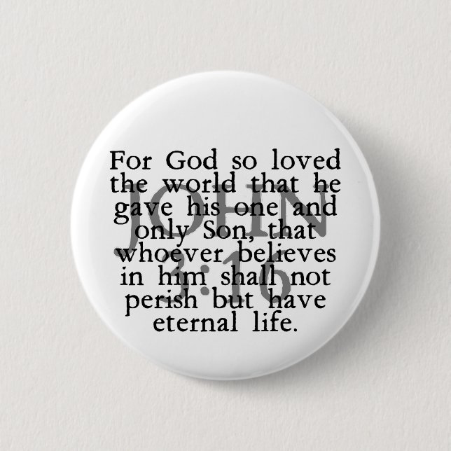 Badge Rond 5 Cm John 3:16 (Devant)