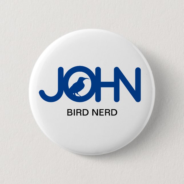 Badge Rond 5 Cm John Bird Nerd (Devant)