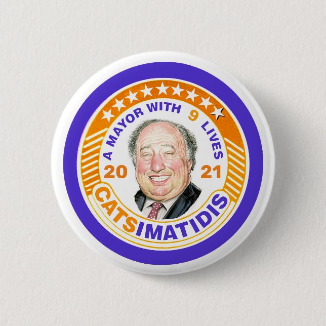 Badge Rond 5 Cm John Catsimatidis pour le maire de New York 2021 (Devant)