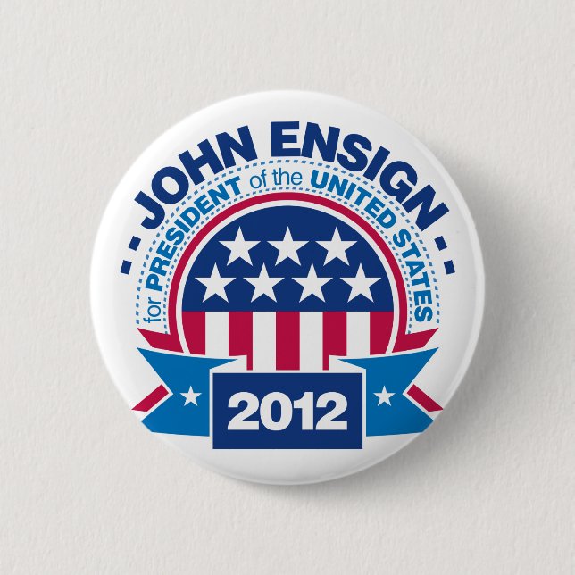 Badge Rond 5 Cm John Ensign pour le président 2012 (Devant)