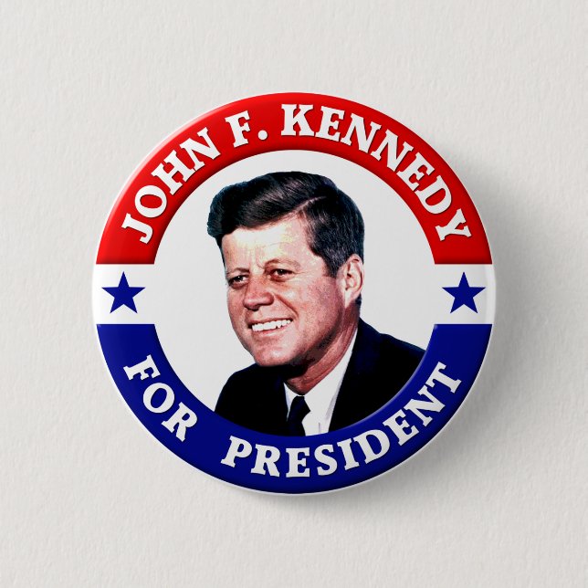 Badge Rond 5 Cm John F Kennedy Président (Devant)
