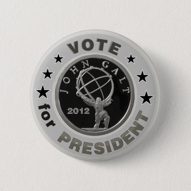 Badge Rond 5 Cm John Galt pour le président (Devant)