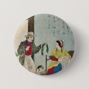 Badge Rond 5 Cm John Heathcoat, inventeur de la machine à tricote