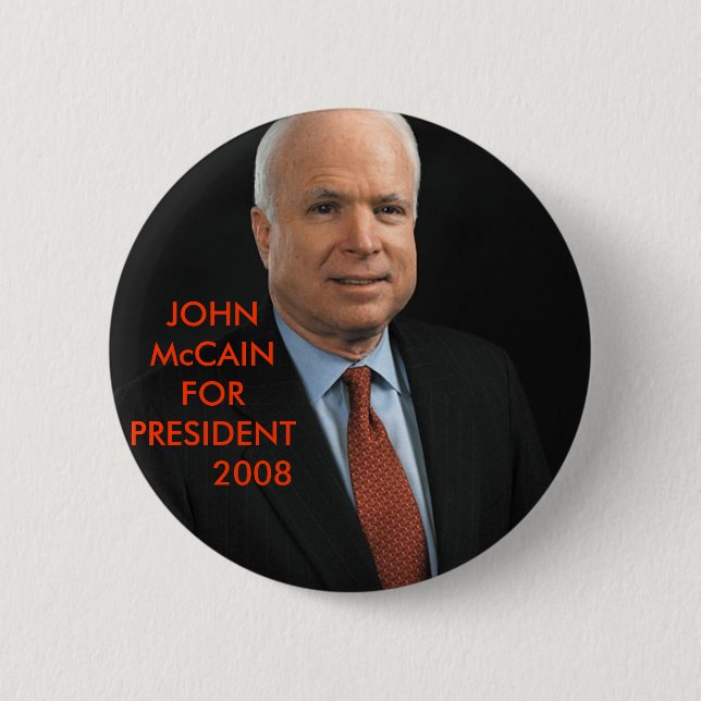 Badge Rond 5 Cm John McCain (Devant)