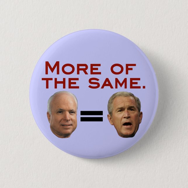 Badge Rond 5 Cm John McCain = George W. Bush (Devant)