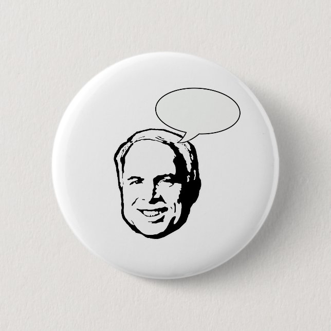 BADGE ROND 5 CM JOHN MCCAIN PENSAIT QUE BUBBLE (Devant)