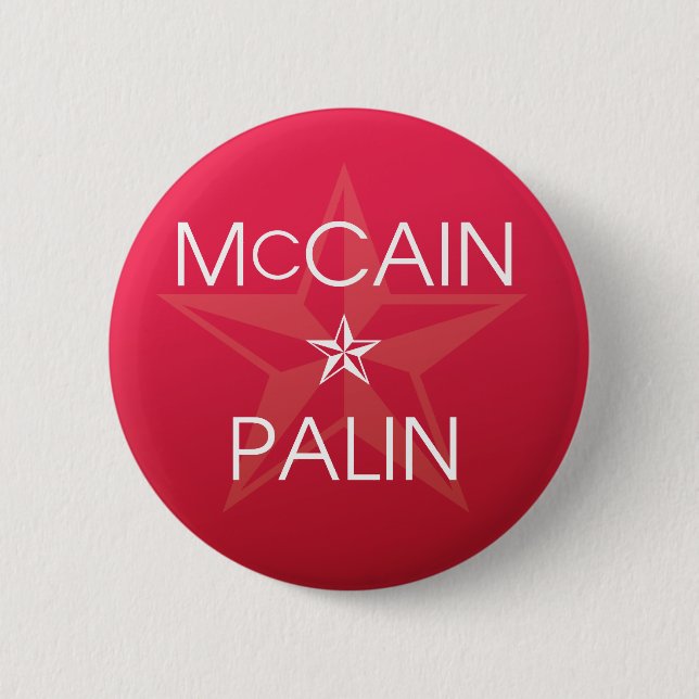 Badge Rond 5 Cm John McCain * Sarah Palin 2008 (Devant)