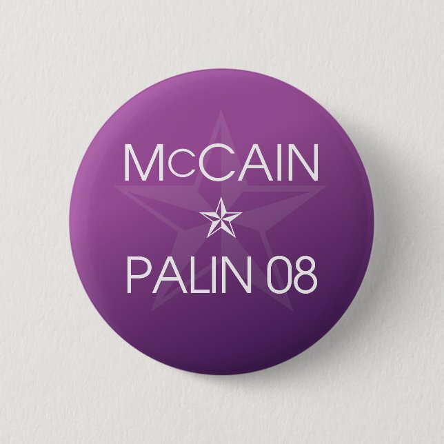 Badge Rond 5 Cm John McCain * Sarah Palin 2008 (Devant)