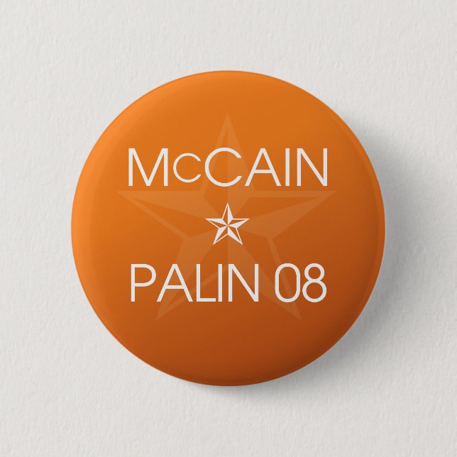 Badge Rond 5 Cm John McCain * Sarah Palin 2008 (Devant)