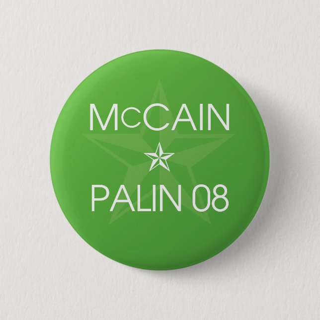 Badge Rond 5 Cm John McCain * Sarah Palin 2008 (Devant)