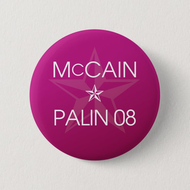 Badge Rond 5 Cm John McCain * Sarah Palin 2008 (Devant)