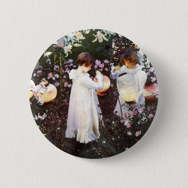 Badge Rond 5 Cm John Sargent : Carnation, Lily, Rose (Devant)