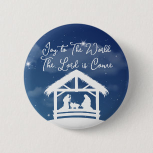 Badge Rond 5 Cm Joie au monde Noël religieux Nativité