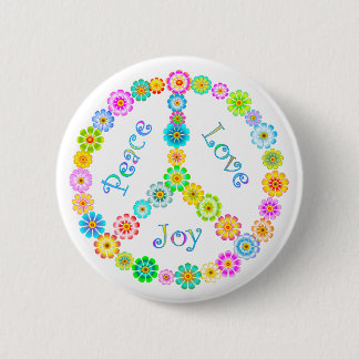 Badge Rond 5 Cm Joie d'amour de paix