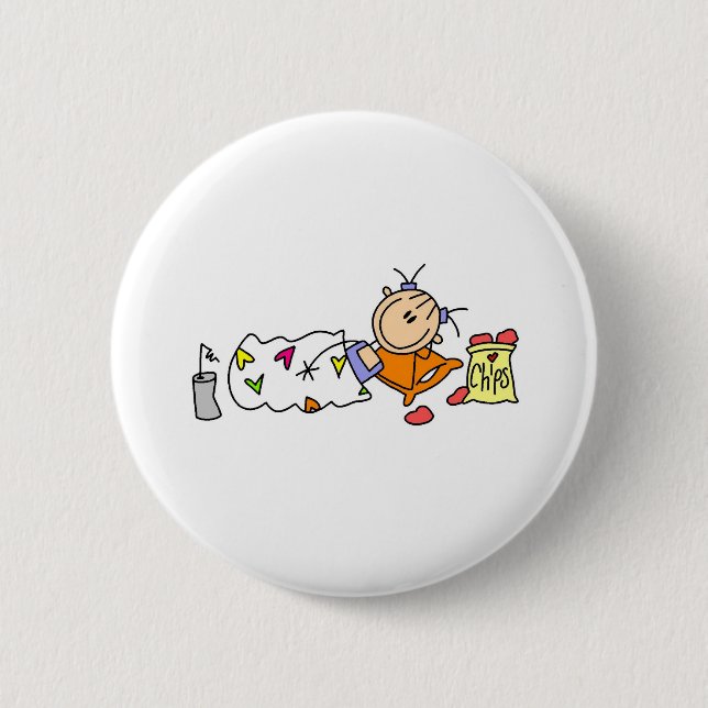 Badge Rond 5 Cm Joie de soirée pyjamas (Devant)