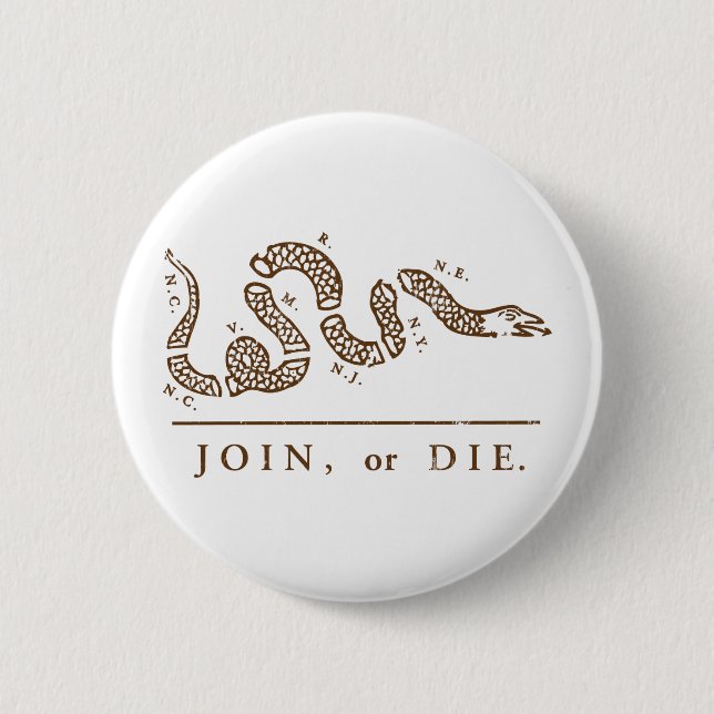 Badge Rond 5 Cm Joignez ou mourez libertaire (Devant)