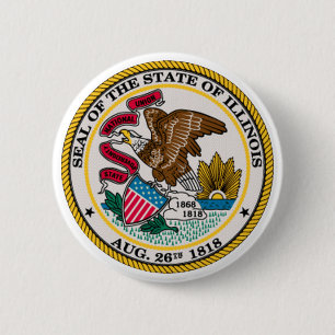 Badge Rond 5 Cm Joint d'état de l'Illinois