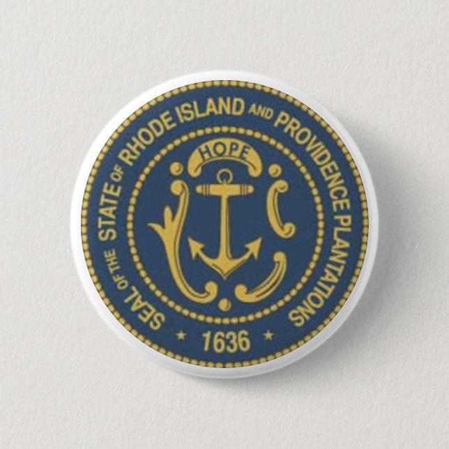 Badge Rond 5 Cm Joint d'état d'Île de Rhode (Devant)