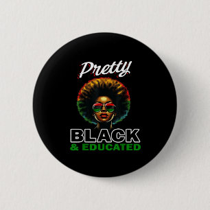 Badge Rond 5 Cm Joli Autocollant Noir Et Éduqué