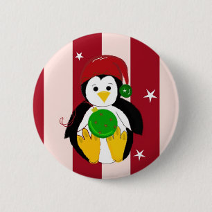 Badge Rond 5 Cm Joli bébé manchot de Noël