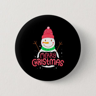 Badge Rond 5 Cm Joli bonhomme de neige Joyeux Noël Joyeux Noël Bon