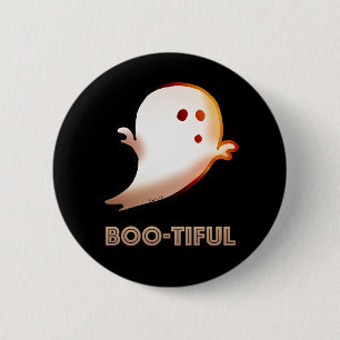 Badge Rond 5 Cm Joli Boo-tiful Halloween Ghost Art