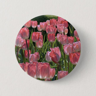 Badge Rond 5 Cm Joli broche tulipe rose