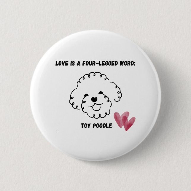Badge Rond 5 Cm joli caniche jouet  (Devant)