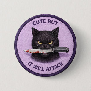 Badge Rond 5 Cm Joli Chat