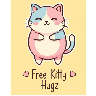 Badge Rond 5 Cm Joli Chat Kawaii Gratuit Câlin Pup Douce Pastel Bo
