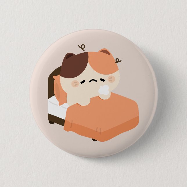 Badge Rond 5 Cm Joli chat Tortie  (Devant)